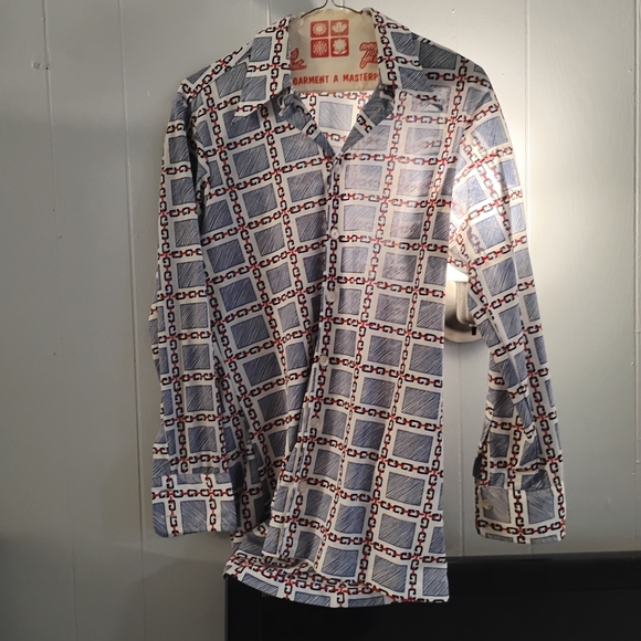 Givenchy Men's Chain Pattern Shirt - Black White Red